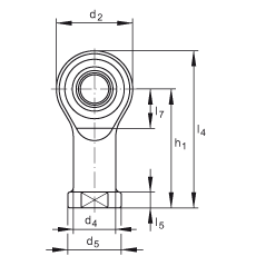桿端軸承 GIKSR12-PS, 根據(jù) DIN ISO 12 240-4 標準，特種鋼材料，帶右旋內(nèi)螺紋，免維護