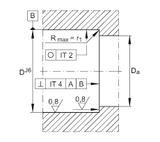 推力角接觸球軸承 BSB030062-2RS-T, 單向，接觸角 a = 60°，限制公差，兩側(cè)唇密封