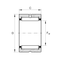 滾針軸承 NCS1216, 機加工滾道，根據(jù) ABMA 18.2 - 1982，英制