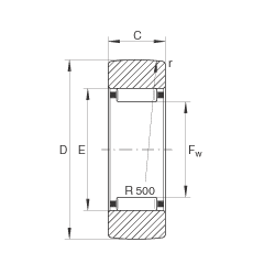 支撐型滾輪 RSTO10, 無軸向引導(dǎo)，外圈無擋邊