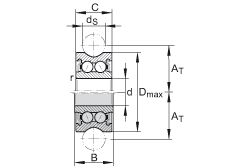 外徑帶修形的滾輪 LFR50/5-4-2Z, 定位滾輪，雙列，兩側(cè)間隙密封