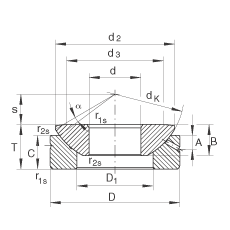 推力關(guān)節(jié)軸承 GE160-AX, 根據(jù) DIN ISO 12 240-3 標(biāo)準(zhǔn)，需維護(hù)