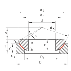 推力關(guān)節(jié)軸承 GE220-AW, 根據(jù) DIN ISO 12 240-3 標(biāo)準(zhǔn)，免維護(hù)