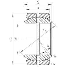 關(guān)節(jié)軸承 GE31-ZO, 根據(jù) DIN ISO 12 240-1 標(biāo)準(zhǔn)，英制尺寸，需維護(hù)