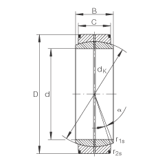關(guān)節(jié)軸承 GE380-DO, 根據(jù) DIN ISO 12 240-1 標(biāo)準(zhǔn)，需維護(hù)