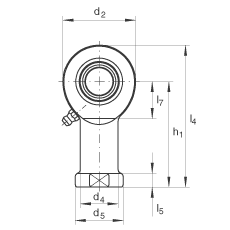 桿端軸承 GIL45-DO-2RS, 根據(jù) DIN ISO 12 240-4 標(biāo)準(zhǔn)，帶左旋內(nèi)螺紋，需維護(hù)，兩側(cè)唇密封