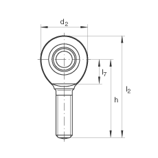 桿端軸承 GAL70-UK-2RS, 根據(jù) DIN ISO 12 240-4 標(biāo)準(zhǔn)，帶左旋外螺紋，免維護(hù)，兩側(cè)唇密封