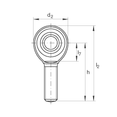 桿端軸承 GAKL6-PW, 根據(jù) DIN ISO 12 240-4 標(biāo)準(zhǔn)，帶左旋外螺紋，需維護(hù)