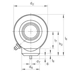 液壓桿端軸承 GK70-DO, 根據(jù) DIN ISO 12 240 標(biāo)準(zhǔn)，帶焊接面，需維護(hù)