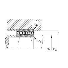 主軸軸承 HSS7020-C-T-P4S, 調(diào)節(jié)，成對安裝，接觸角 α = 15°，兩側唇密封，非接觸，加嚴公差