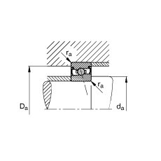 主軸軸承 HCS71903-C-T-P4S, 調(diào)節(jié)，成對安裝，接觸角 α = 15°，兩側(cè)唇密封，非接觸，限制公差