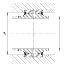 關節(jié)軸承 GE70-HO-2RS, 根據(jù) DIN ISO 12 240-1 標準, 需維護，兩側唇密封