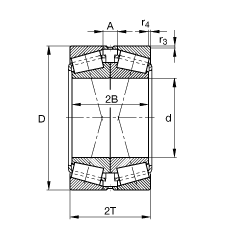 圓錐滾子軸承 30330-A-N11CA, 根據(jù) DIN ISO 355 / DIN 720 標(biāo)準(zhǔn)的主要尺寸，可分離，X型成對(duì)布置，有軸向內(nèi)部游隙